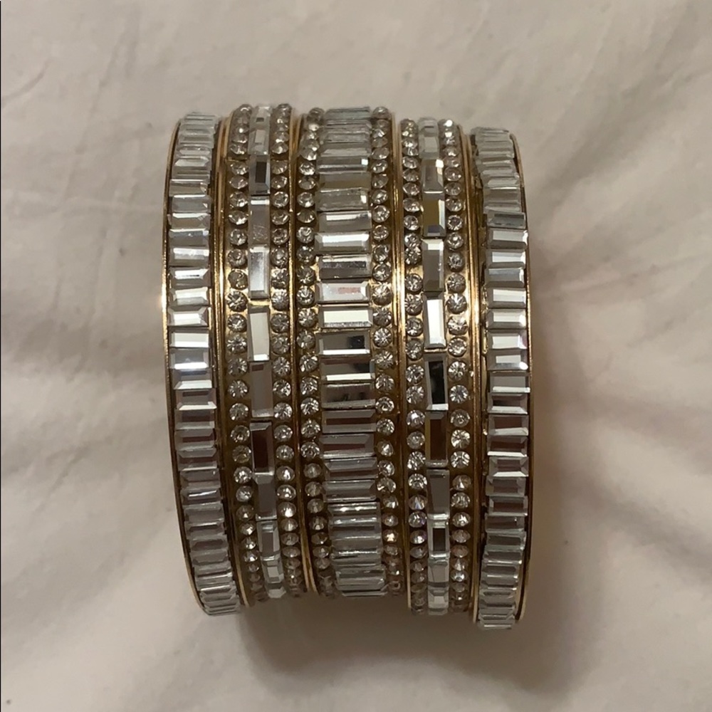 Plastic “Gold” Rhinestone Bangles - Picture 3 of 3